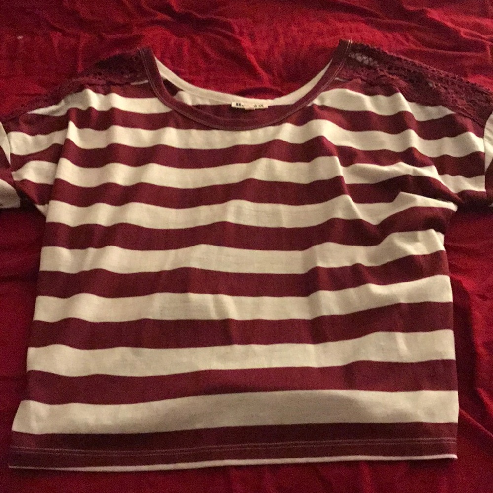 Burgundy striped shirt